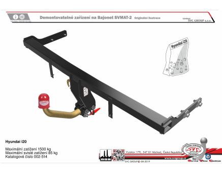 Tažné zařízení Hyundai i20 02/2015->08/2020