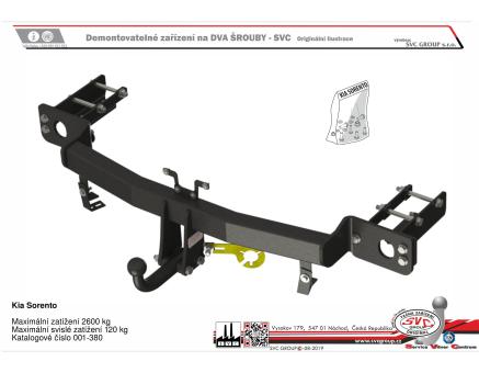 Tažné zařízení Kia Sorento 02/2015->12/2017