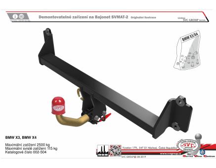 Tažné zařízení BMW X3 04/2014->10/2017