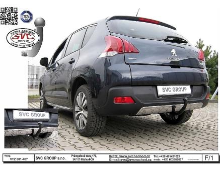 Tažné zařízení Peugeot 3008 12/2009->09/2016