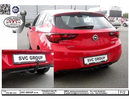 Tažné zařízení Opel Astra 06/2015->01/2022, K - Hatchback