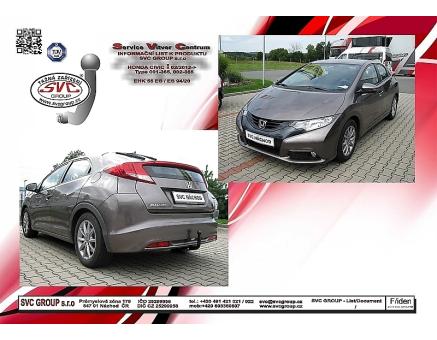 Tažné zařízení Honda Civic 02/2012->01/2017, Hatchback