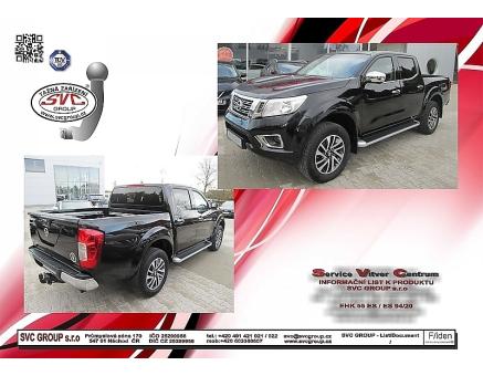 Tažné zařízení Nissan NP300 Navara 11/2015->, Bez trubkové ochrany pod nárazníkem