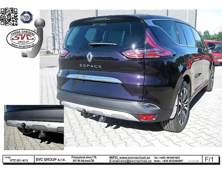 Tažné zařízení Renault Espace Grand 04/2015->10/2019, Typ V