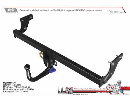 Tažné zařízení Hyundai i30 10/2018->07/2020, Hatchback