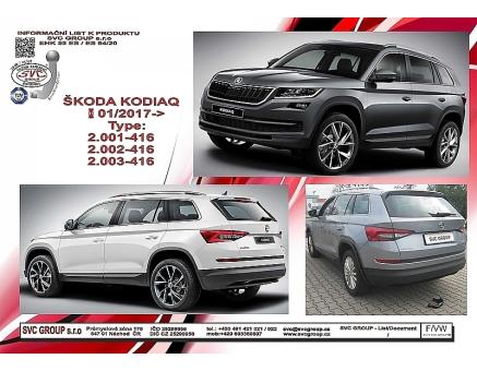 Tažné zařízení Škoda Kodiaq 10/2016->7/2023
