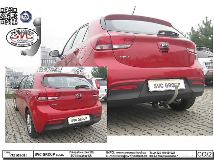 Tažné zařízení Kia Rio 02/2017->, Hatchback