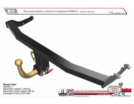 Tažné zařízení Škoda Fabia 08/2021->, Hatchback