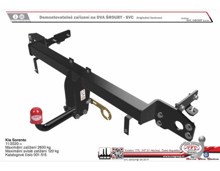 Tažné zařízení Kia Sorento 11/2020->