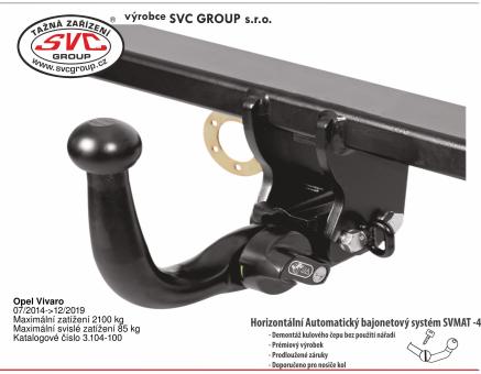 Tažné zařízení Opel Vivaro 01/2001->07/2014, Dodávka/Bus