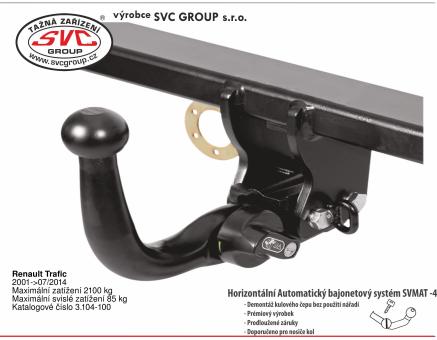 Tažné zařízení Renault Trafic 2001->07/2014
