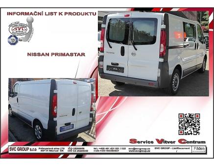 Tažné zařízení Nissan Primastar 07/2010->12/2015, Dodávka/Bus