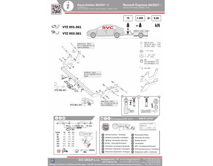 Tažné zařízení Renault Express 04/2021->