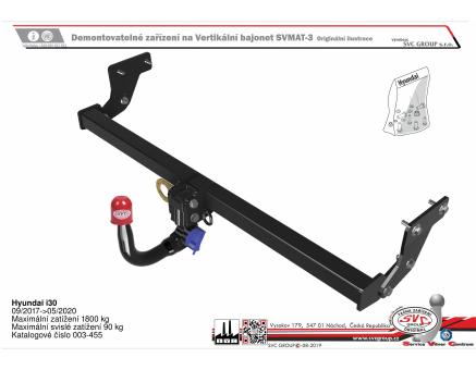 Tažné zařízení Hyundai i30 10/2018->05/2020, Kombi