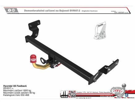 Tažné zařízení Hyundai i30 Fastback 01/2018->09/2018