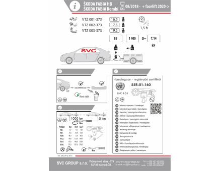 Tažné zařízení Škoda Fabia 08/2018->, Combi