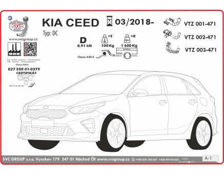 Tažné zařízení Kia Ceed 07/2018->, Hatchback