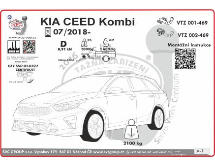 Tažné zařízení Kia Ceed 07/2018->, Kombi