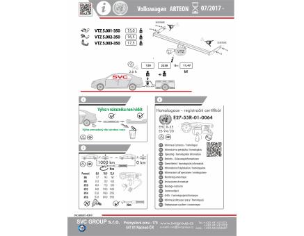 Tažné zařízení VOLKSWAGEN Arteon 06/2017->