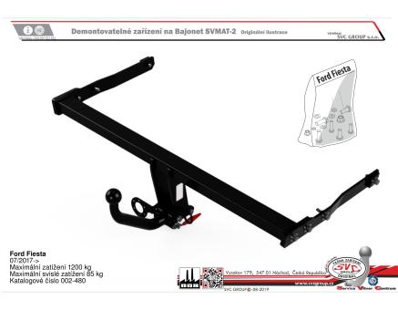 Tažné zařízení Ford Fiesta 07/2017->, Hatchback