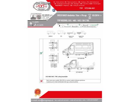 Tažné zařízení Iveco Daily 05/2014->, - Podvozek - Valník nad 3,5 tuny