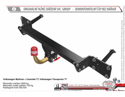 Tažné zařízení VOLKSWAGEN Transporter T7 11/2022->, Van / Multivan / Caravelle