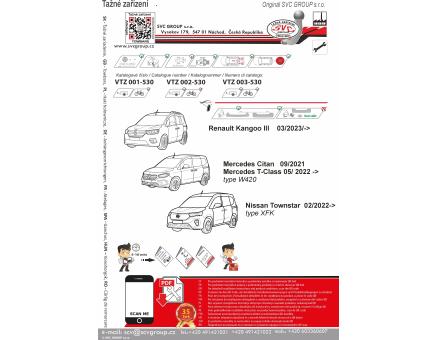 Tažné zařízení Renault Kangoo 05/2021->, Typ III