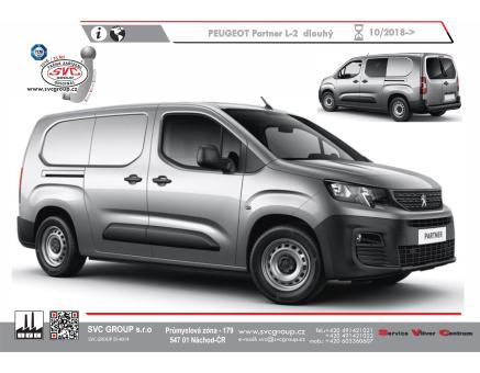 Tažné zařízení Peugeot Partner 10/2018->, Prodloužené L2 / Long