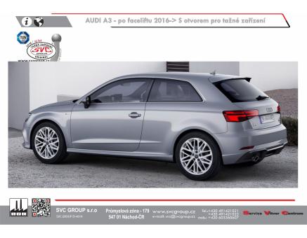 Tažné zařízení Audi A3 05/2016->12/2017, Hatchback