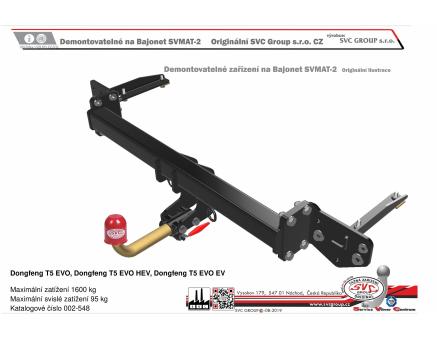 Tažné zařízení Dongfeng T5 EVO EV 02/2024->