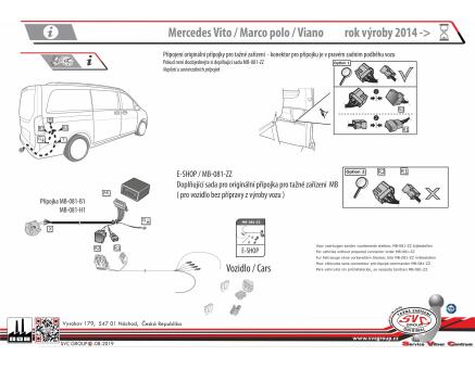 Tažné zařízení Mercedes VITO + VIANO 03/2024->, serie V-klase