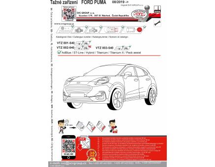 Tažné zařízení Ford Puma 02/2019->05/2024