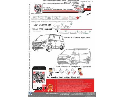 Tažné zařízení VOLKSWAGEN Transporter T7 03/2025->, Van / Multivan / Caravelle