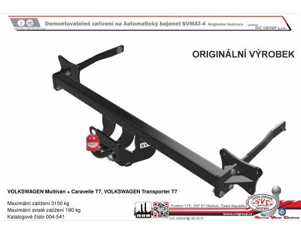 Tažné zařízení VOLKSWAGEN Multivan + Caravelle T7 03/2025->, Van / Multivan / Caravelle