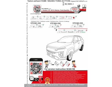 Tažné zařízení Ssang Yong ACTYON 02/2025->