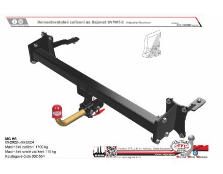 Tažné zařízení MG HS 10/2024->
