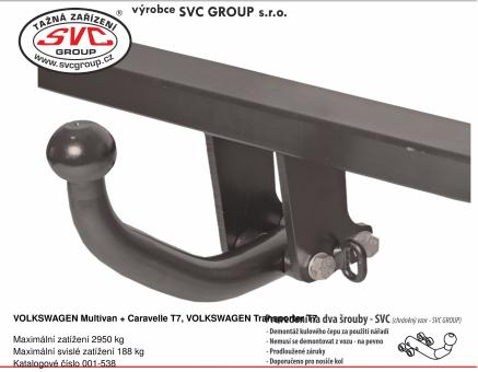 Tažné zařízení VOLKSWAGEN Transporter T7 03/2025->, Van / Multivan / Caravelle