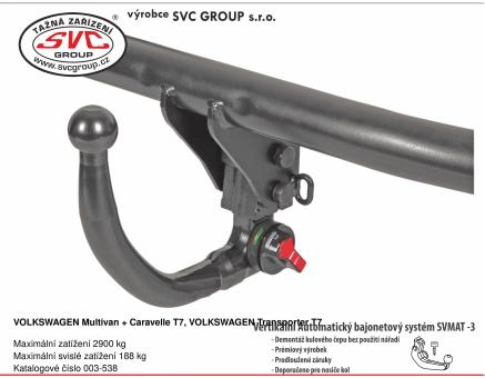 Tažné zařízení VOLKSWAGEN Transporter T7 03/2025->, Van / Multivan / Caravelle