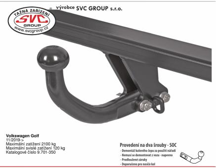 Tažné zařízení VOLKSWAGEN Golf 08/2023->, Hatchback