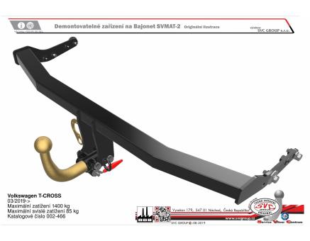Tažné zařízení VOLKSWAGEN T-CROSS 08/2023->