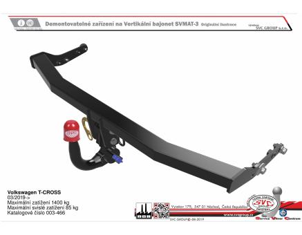 Tažné zařízení VOLKSWAGEN T-CROSS 08/2023->