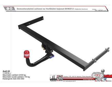 Tažné zařízení Audi A3 08/2023->, Sportback
