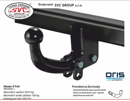 Tažné zařízení Nissan X-Trail 09/2022->