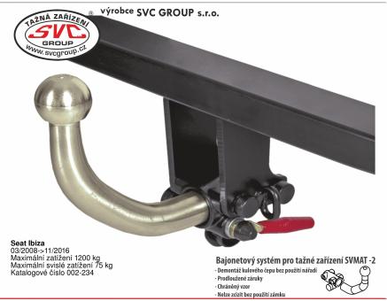 Tažné zařízení Seat Ibiza 08/2015->05/2017, Hatchback