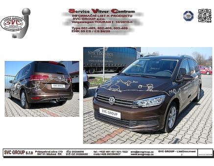 Tažné zařízení VOLKSWAGEN Touran 08/2023->, včetně Cross