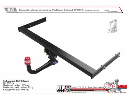Tažné zařízení VOLKSWAGEN Golf Alltrack 08/2023->