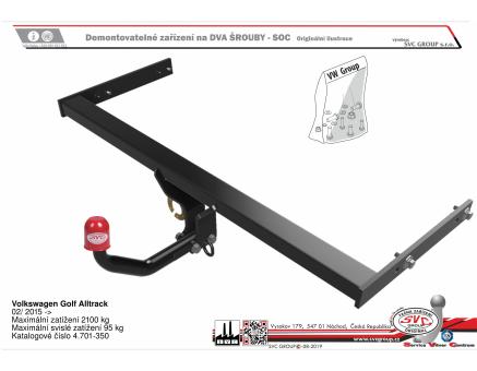 Tažné zařízení VOLKSWAGEN Golf Alltrack 08/2023->