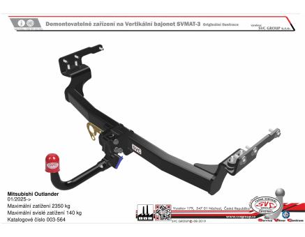Tažné zařízení Mitsubishi Outlander 01/2025->