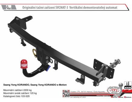 Tažné zařízení KGM Korando e Motion 09/2019->