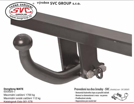 Tažné zařízení Dongfeng MATE 03/2025->